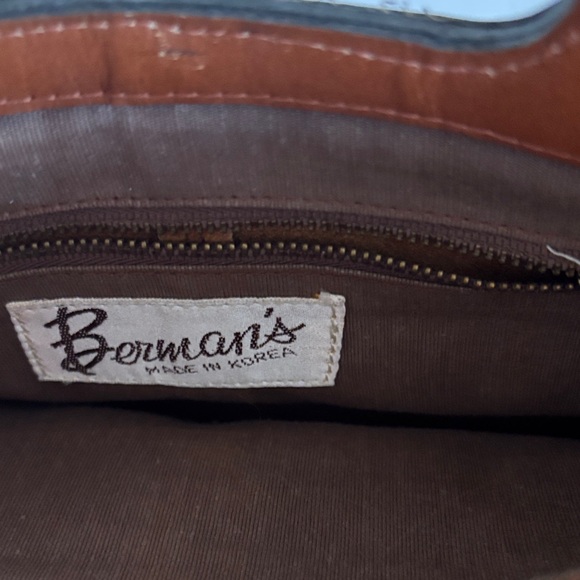 Berman's 80's Elegant Brown Leather Handbag - Picture 3 of 7
